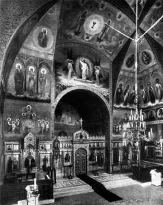 Училищный Совет при Синоде с церковью Александра Невского, интерьер храма до революции