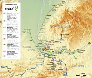 Схема электричек Basel Regional S-Bahn