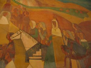 Монастырь Монсеррат, визит Католических королей, фреска