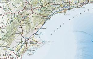 Тортоса на карте Каталонии, Испания