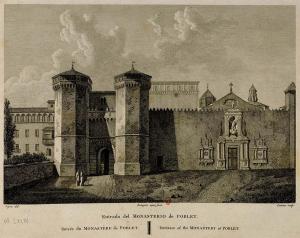 Королевские ворота и фасад церкви монастыря Поблет, Каталония, Испания