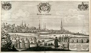 Вид Ревеля (Таллина) в 1635 году с гравюры Олеариуса