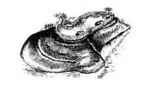 Предположительный вид островного карельского поселения XIII века в Выборге