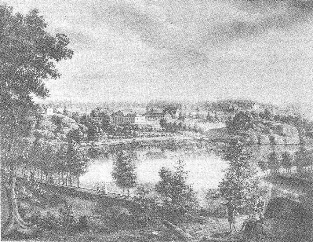 Вид усадьбы Монрепо в 1796 году